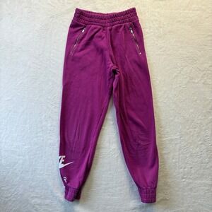 Nike Air Purple Jogger Sweatpants Women Sz‎ XS Elastic Waist Zip Pockets
